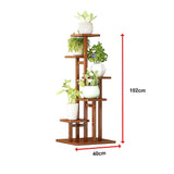 5 Tiers Vertical Bamboo Plant Stand Staged Flower Shelf Rack Outdoor Garden - Extra Image