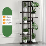 6 Tiers Vertical Bamboo Plant Stand Staged Flower Shelf Rack Outdoor Garden - Top-Down View