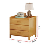Bamboo Bedside Table Nightstand Storage Bedroom Sofa Side Stand - Low Angle