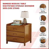 Bamboo Bedside Table Nightstand Storage Bedroom Sofa Side Stand - Side View