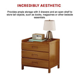 Bamboo Bedside Table Nightstand Storage Bedroom Sofa Side Stand - Rear View