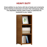 Bamboo Adjustable Shelf Bookcase Display Storage Rack Stand Livingroom Bedroom - Extra Image