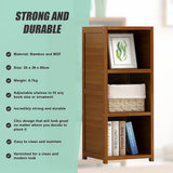 Bamboo Adjustable 3-Shelf Bookcase  Display Storage Rack Stand for Living Room, Bedroom, Office or Home Décor