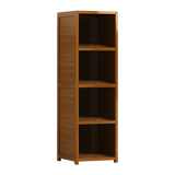 Bamboo 4-Shelf Bookcase  Adjustable Display Storage Rack Stand for Living Room, Bedroom, Office or Home Organisation