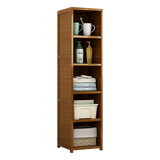 Bamboo 5-Shelf Bookcase ??Tall Display Storage Rack Stand for Living Room, Bedroom, Office or Home Organisation