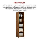Bamboo Shelf Bookcase Display Storage Rack Stand Livingroom Bedroom - Close-Up Angle
