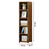Bamboo Shelf Bookcase Display Storage Rack Stand Livingroom Bedroom - Low Angle