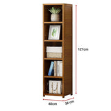 Bamboo 5-Shelf Bookcase – Tall Display Storage Rack Stand for Living Room, Bedroom, Office or Home Organisation - Extra Image