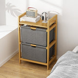 Bamboo Shelf with Storage Hamper ??Wooden Organiser with 2 Laundry Bags