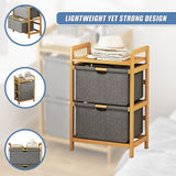 Bamboo Shelf with Storage Hamper ??Wooden Organiser with 2 Laundry Bags