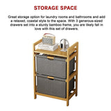 Bamboo Shelf with Storage Hamper ??Wooden Organiser with 2 Laundry Bags