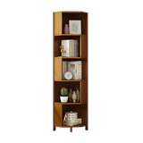 5-Shelf Corner Bookcase Industrial Bookshelf Display Storage Stand - Front View