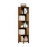 5-Shelf Corner Bookcase Industrial Bookshelf Display Storage Stand - Top-Down View