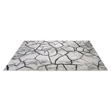 200x300cm Large Floor Gray Marble Rug – Modern Area Carpet for Bedroom & Lounge - Front View