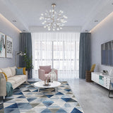 200x300cm Large Floor Blue Triangle Rug – Modern Area Carpet for Bedroom & Lounge