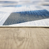200x300cm Large Floor Blue Triangle Rug – Modern Area Carpet for Bedroom & Lounge