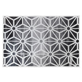 200x300cm Large Floor Black & White Geometric Rug – Modern Area Carpet for Bedroom & Lounge - Front View