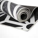 200x300cm Large Floor Black & White Geometric Rug – Modern Area Carpet for Bedroom & Lounge - 45-Degree Angle
