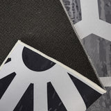 200x300cm Large Floor Black & White Geometric Rug – Modern Area Carpet for Bedroom & Lounge - Rear View