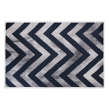 200x300cm Large Floor Blue Chevron Stripes Rug – Modern Area Carpet for Bedroom & Lounge - Front View