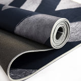 200x300cm Large Floor Blue Chevron Stripes Rug – Modern Area Carpet for Bedroom & Lounge - 45-Degree Angle