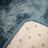 200x300cm Large Floor Soft Blue Fluffy Rug – Modern Area Carpet for Bedroom & Lounge - 45-Degree Angle