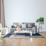200x300cm Large Floor Blue Abstract Rug – Modern Area Carpet for Bedroom & Lounge