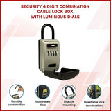 Security 4 Digit Combination Cable Lock Box With Luminous Dials - Side View