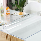 PVC Tablecloth Protector 107X213.4CM Clear Plastic Table Cloth Cover Transparent - Front View