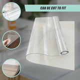 PVC Tablecloth Protector 107X213.4CM Clear Plastic Table Cloth Cover Transparent - Close-Up Angle