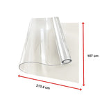 PVC Tablecloth Protector 107X213.4CM Clear Plastic Table Cloth Cover Transparent - Extra Image