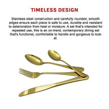 24-piece Gold Cutlery Flatware Stainless Steel Silverware Set Reflective Mirror Finish - Extra Image