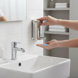 304 Stainless Steel Commercial Liquid Soap Hand Sanitiser Dispenser Wall Mount Bathroom Kitchen Office Hospital Restaurant 1000ml - Side View
