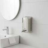 304 Stainless Steel Commercial Liquid Soap Hand Sanitiser Dispenser Wall Mount Bathroom Kitchen Office Hospital Restaurant 1000ml - 45-Degree Angle