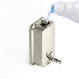 304 Stainless Steel Commercial Liquid Soap Hand Sanitiser Dispenser Wall Mount Bathroom Kitchen Office Hospital Restaurant 1000ml - Rear View