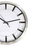 Modern Wall Clock Silent Non-Ticking Quartz Battery Operated Stainless Steel - Side View