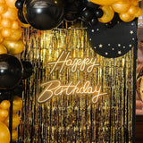 Happy Birthday Neon Sign Hanging Glowing Party Decoration - Front View