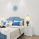 White Brick Wallpaper Vinyl Vintage - Top-Down View