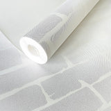White Brick Wallpaper Vinyl Vintage - 45-Degree Angle