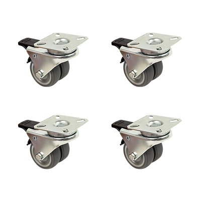 4x 2 Inch Heavy Duty Swivel Castor Wheels 50mm Brake