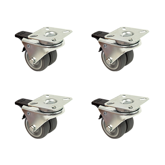 4x 2 Inch Heavy Duty Swivel Castor Wheels 50mm Brake