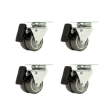 4x 2 Inch Heavy Duty Swivel Castor Wheels 50mm Brake