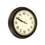Classic Wall Clock Silent Non-Ticking Quartz Battery Operated Luxury Wood - Top-Down View
