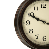 Classic Wall Clock Silent Non-Ticking Quartz Battery Operated Luxury Wood - Side View