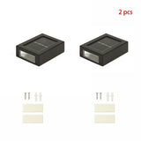 2pc Outdoor Solar LED Deck Lights Garden Patio Pathway Stairs Warm White - Rear View