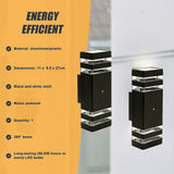 Modern 12 Inch LED Up Down Wall Light Dual Lamp with Dusk to Dawn Sensor - Extra Image