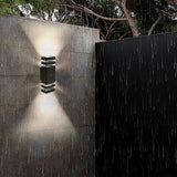 Modern 12 LED Up Down Wall Light dual Lamp Fixtures Outdoor Dusk to Dawn Sensor - Top-Down View