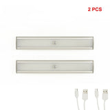 2 x 46 LED Stick-on Wireless Under Cabinet Light Rechargeable Motion Sensor Closet Lamp - Rear View