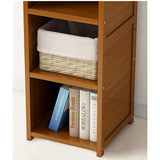 Bamboo Adjustable Shelf Bookcase Display Storage Rack Stand Livingroom Bedroom Set - Top-Down View