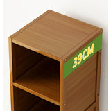 Bamboo Adjustable Shelf Bookcase Display Storage Rack Stand Livingroom Bedroom Set - Rear View